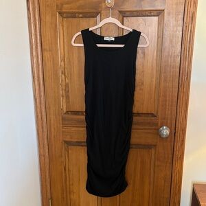Maternity Black Sleeveless Midi Dress